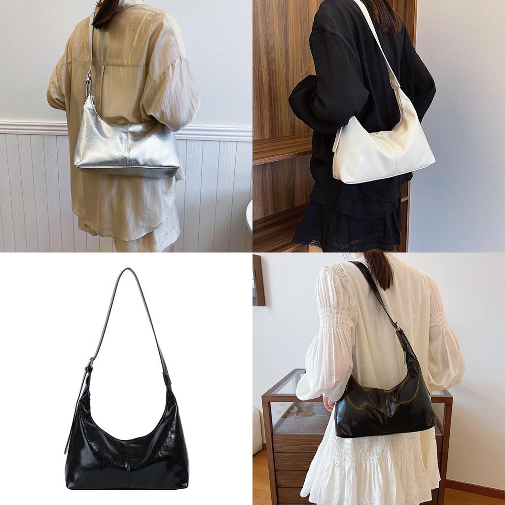 Trendy Street Style Large Capacity Pu Crossbody Bag Fashionable Minimalist Tote Handbag