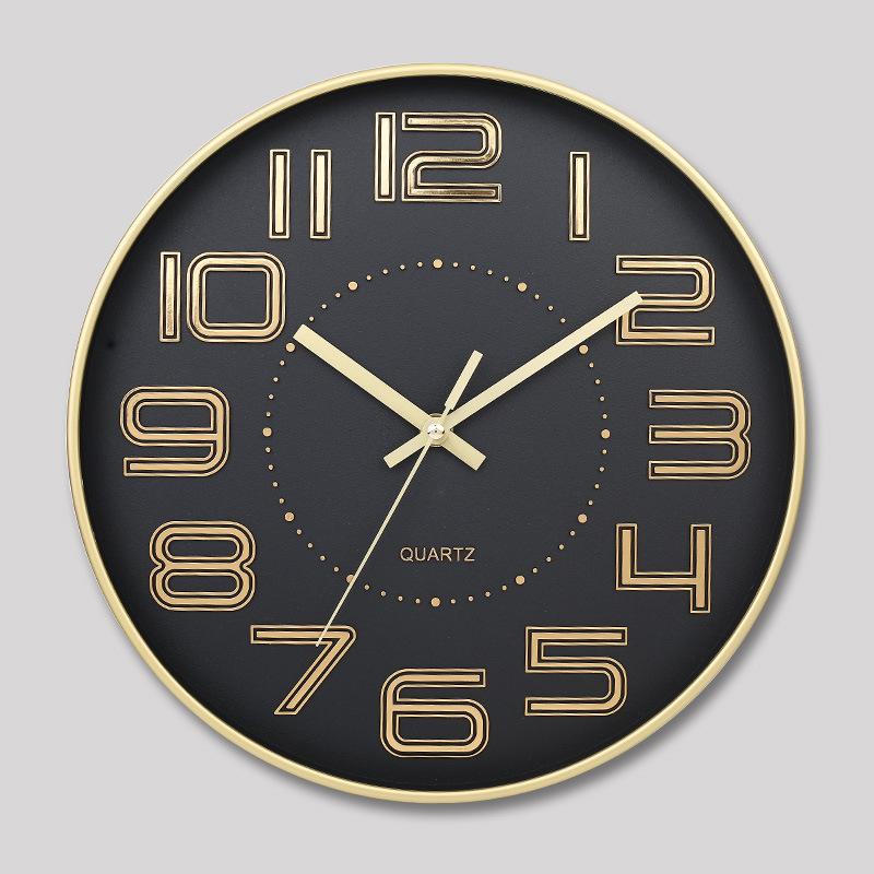 12 Inch 30CM Silent Wall Clock, Creative and Fashionable, Three-dimensional Digital Minimalist Clock for Home Living Room