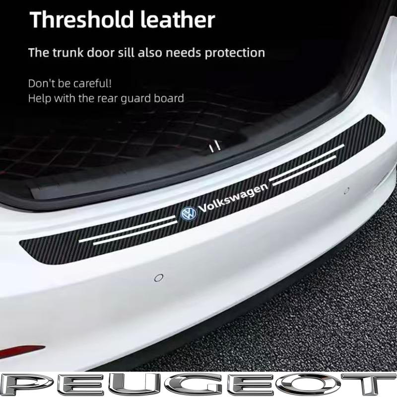 Auto Door Sill Carbon Fiber Car Sticker Protector Strip Waterproof Protect Film For VW GTI Polo Golf GTI Passat Tiguan Hub Cap