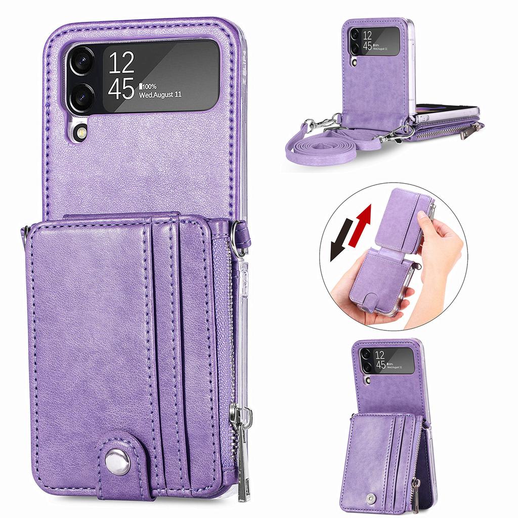 Anti -Knock Card Slot Leather Wallet Case For Samsung Galaxy Z Flip4 5g Flip 4 Flip3 Flip 3 Full Protection Mobile Phone Cover