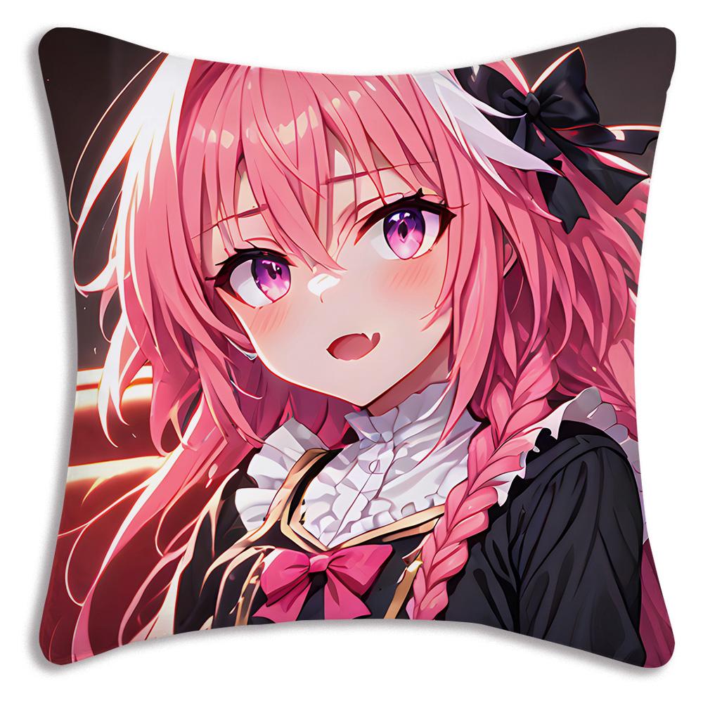 Anime F-Fate Apocrypha Astolfo Pillow Covers Cartoon Sofa Decorative Home Double-Sided Printing Short Plush Cute Cushion Cover
