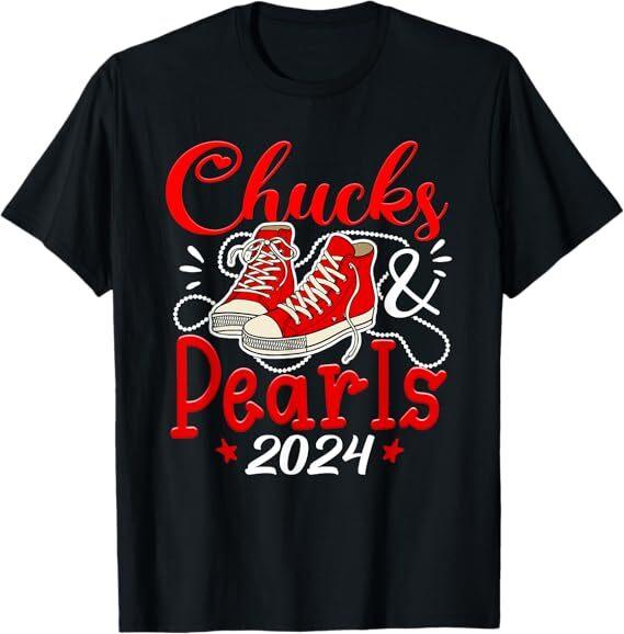

Chucks And Pearls I M With Her Kamala 2024 T-Shirt 2XL