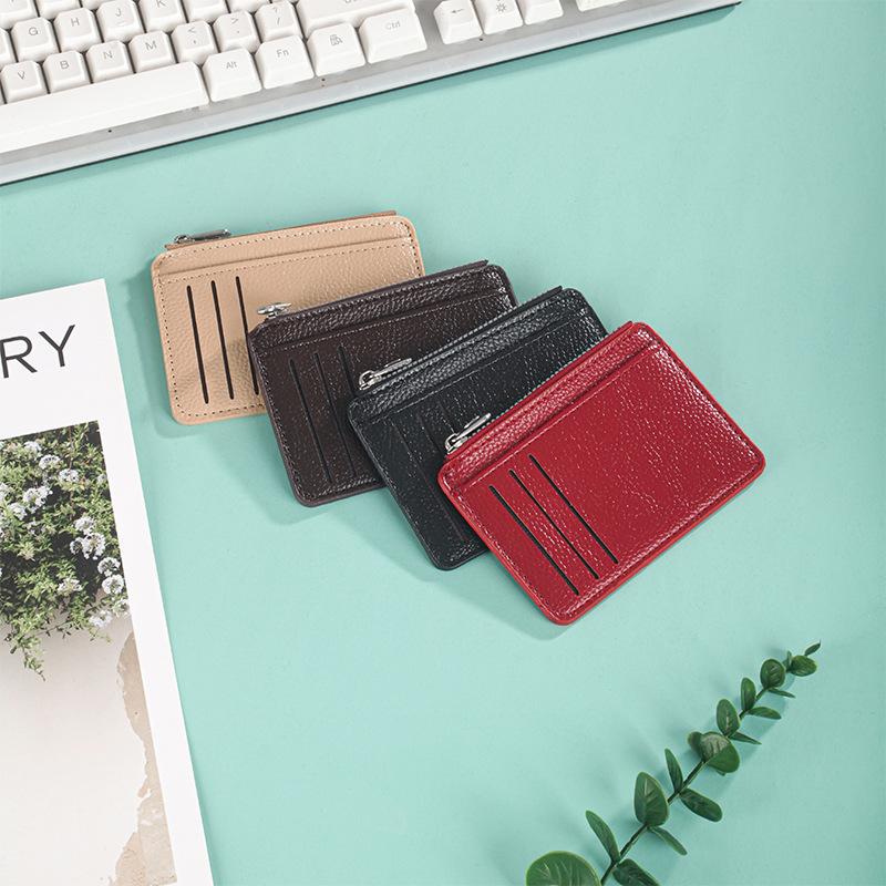 Hot-selling 2025 new casual card bag zipper multi-card change bag multi-functional lychee pattern card bag