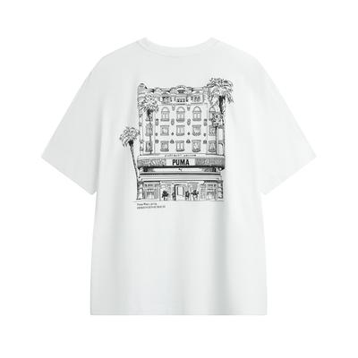 Fashionable Printed Breathable Versatile Casual Sports Short Sleeve T-Shirt Men Tops White 632950-02