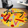 1pc Graffiti Art Office Round Rug, Non-slip, Soft and Durable Office Rug for Interior Decoration, Perfect for Office,Decoration yy260204075
