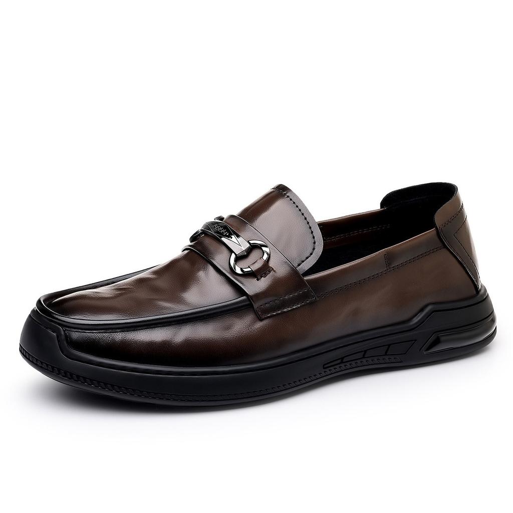 Men's shoes loafers with soft soles and soft surfaces, driving with one foot, lazy shoes, men's casual leather shoes