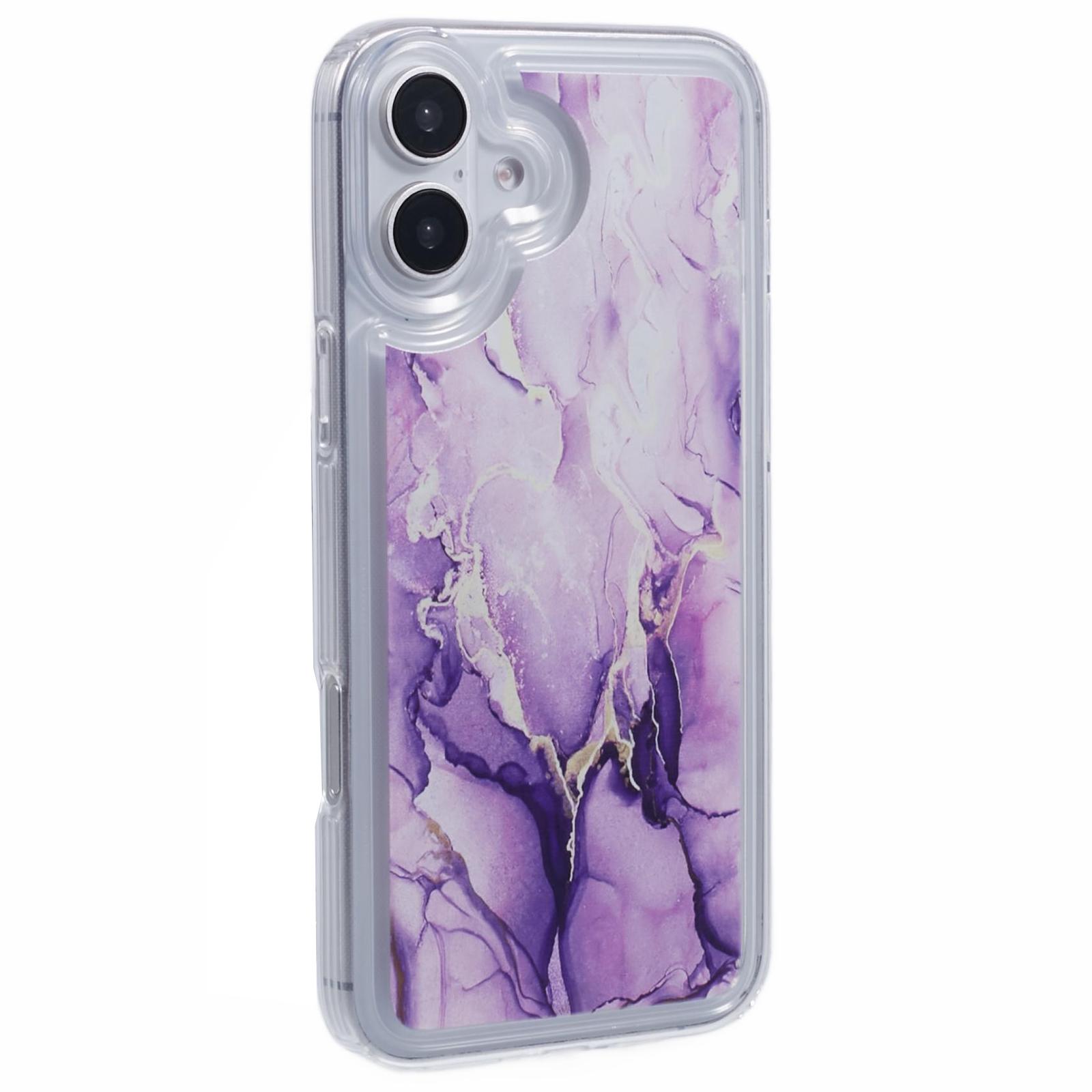 

For iPhone 16 Plus Case Marble Pattern Airbag Drop Protection TPU Phone Cover MR6