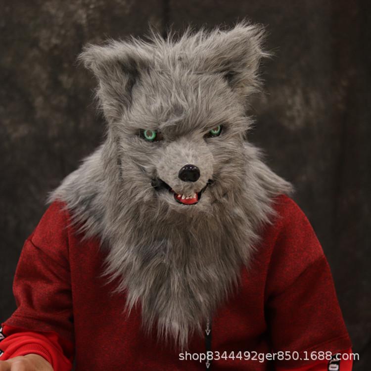 New Animal Fox Headgear Plush Mask with Openable Mouth, Suitable for Bar Halloween Performances