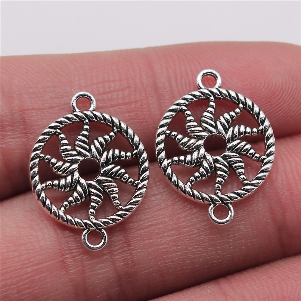 10pcs Vintage Antique Silver Color Connector Charms For Earring Necklace Bracelet Making Jewelry Making Findings