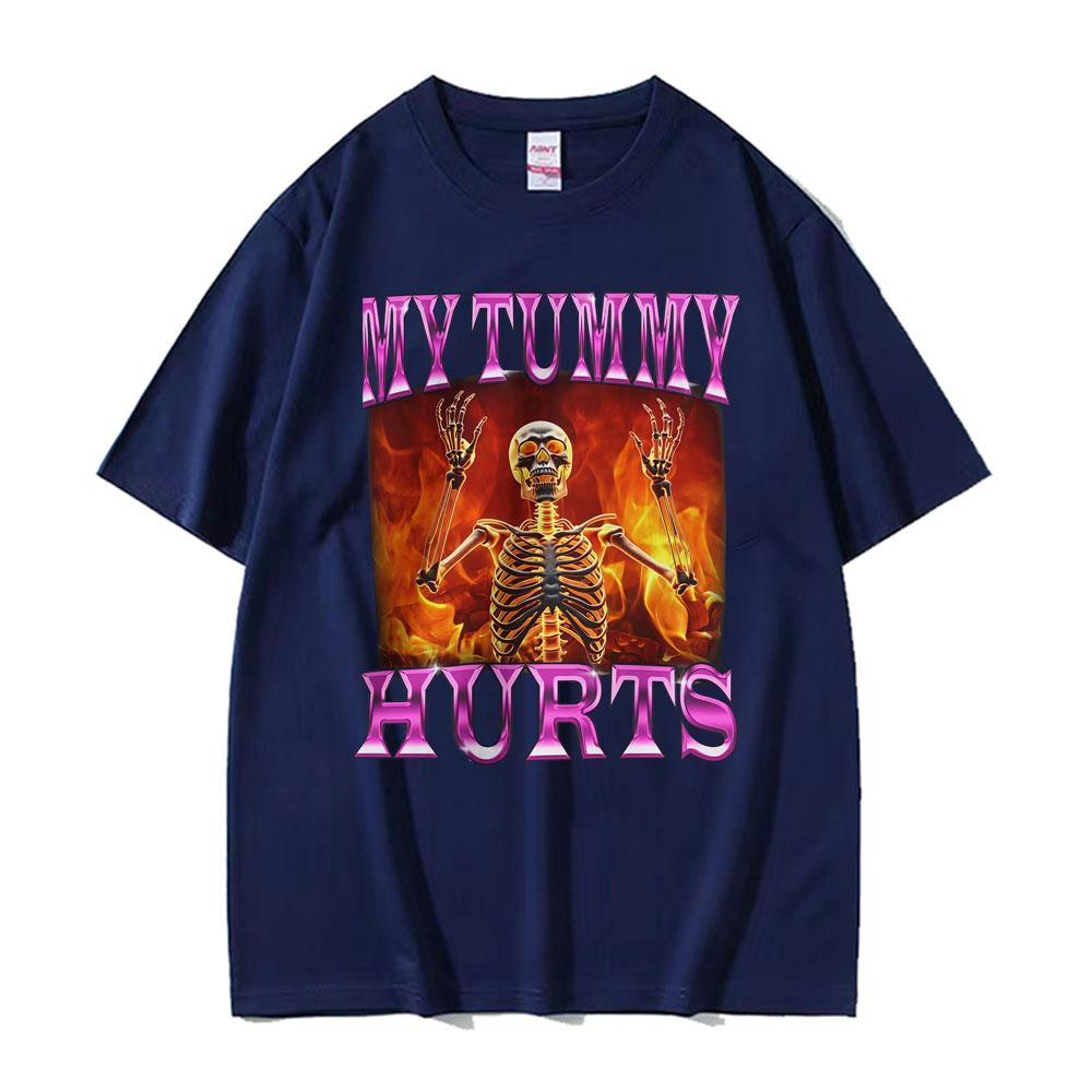 Funny Autistic and Gay Skeleton Meme T-shirts Men Women Harajuku Cool Street Hipster T Shirts Male Crewneck Loose T-shirt