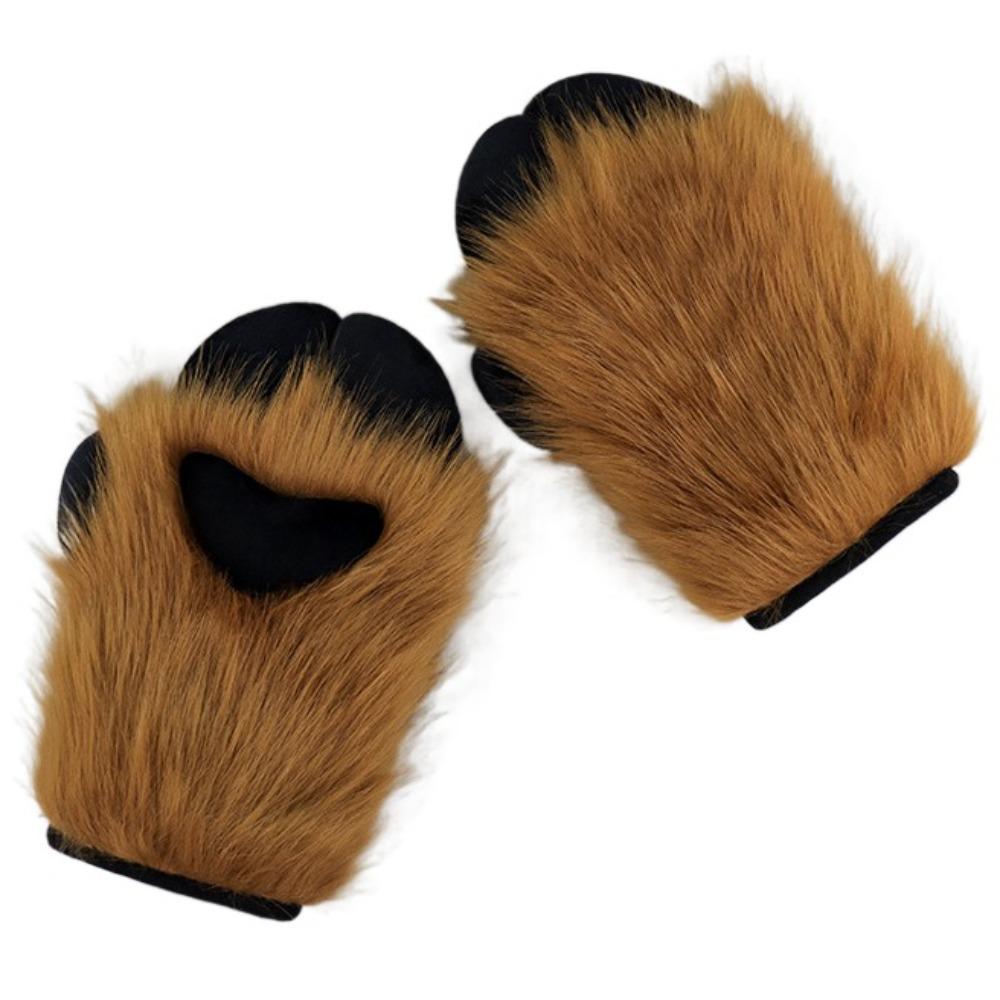 Furry Plush Sheep's Hoof Gloves Cartoon Cosplay Props Fashion Cosplay Costume Gloves  Club