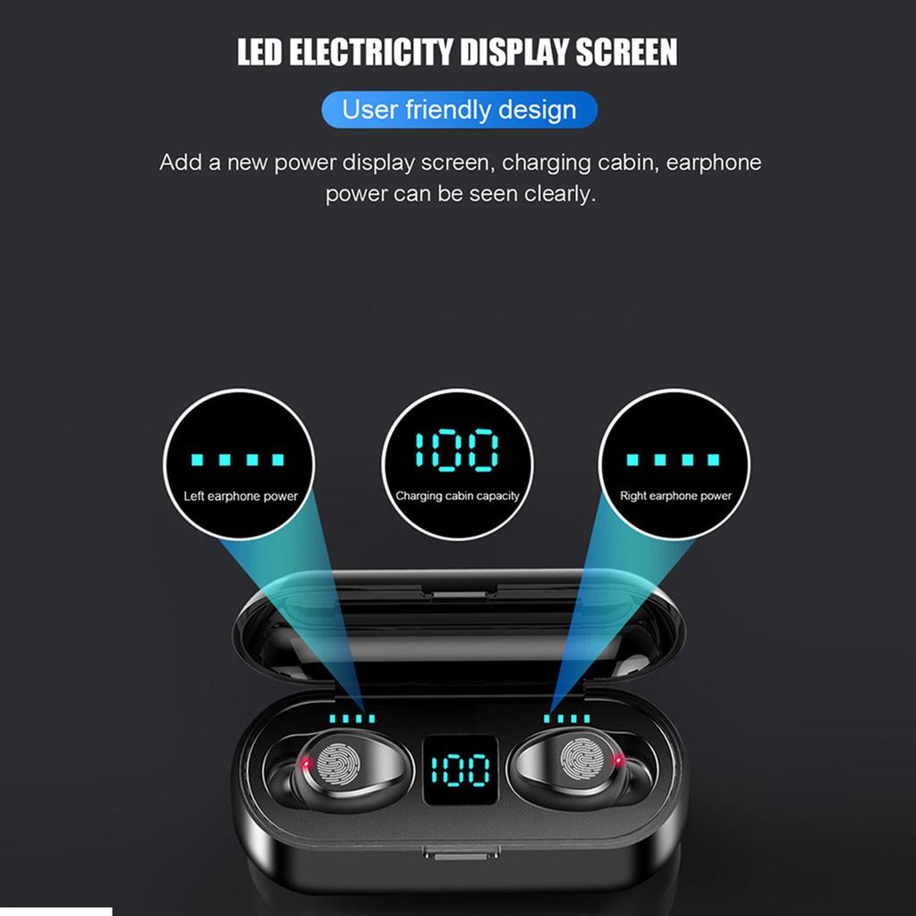 F9 True Wireless Stereo BT 5.4 Wireless Headphones Mini Smart In Ear Sport Headset Earbuds