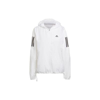 Side Stripe Solid Color Hooded Casual Jacket Women Outerwear White HB9369