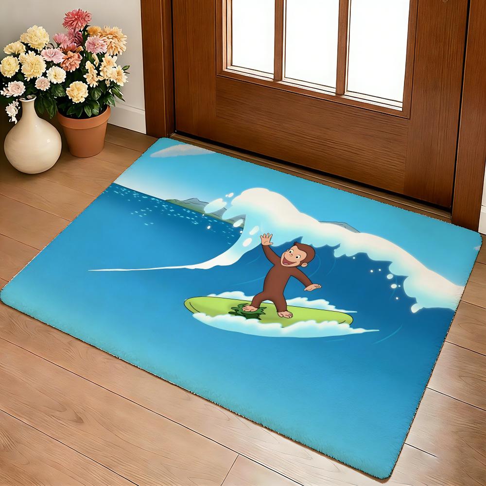 

MONKEY CARTOON C-Curious GeorgeS Floor Mat Cozy Flannel Soft Thick Non-Slip Mat For Living Room Bedroom Kitchen Decor Rugs 40x60cm
