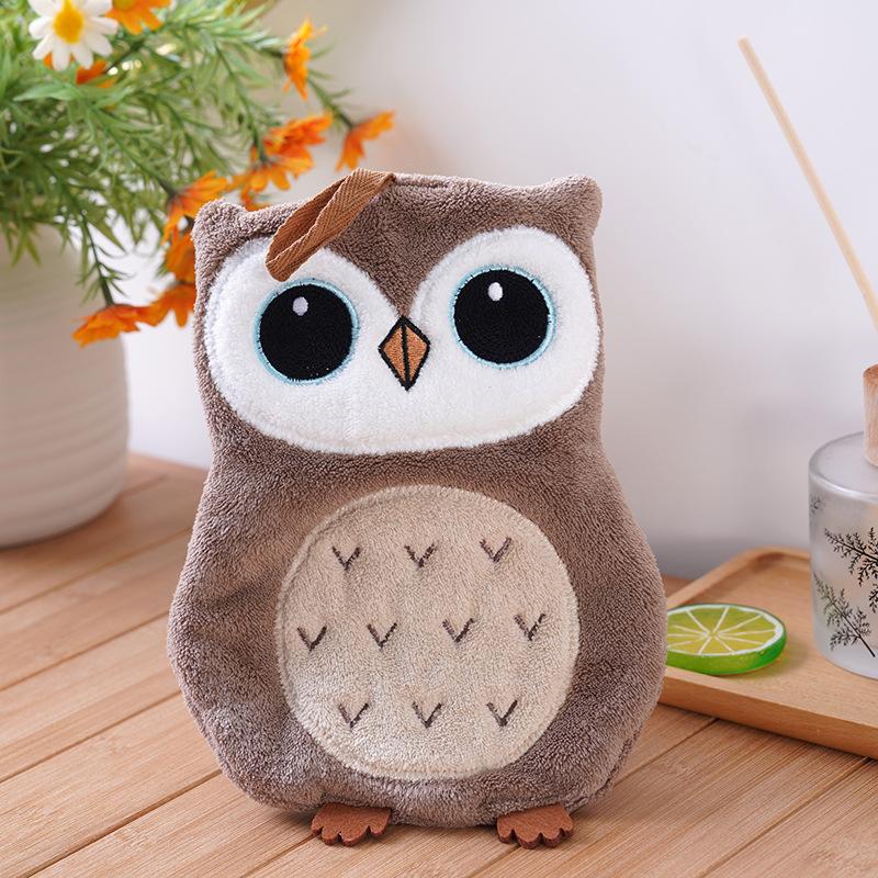 

New Arrival Owl Series Bathroom Hanging Hand Towel | Non-Shedding, Odorless, Ultra Soft, Coral Fleece, Fabric
