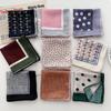 Korean ins retro polka dot small square scarf female 1116 spring and summer decorative versatile cotton small silk scarf tied hair streamer