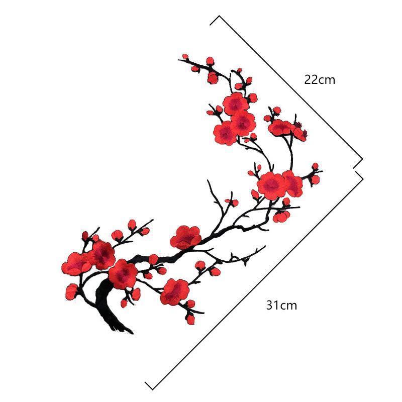 1PC Plum Blossom Repair Fabric Sticker Craft Applique Iron On Patch Banner Clothing Embroidery Sewing Accessories Patchs Flower