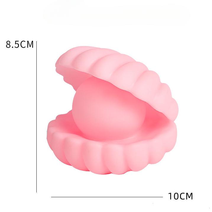 1Pc Cute Mini Color Pearl Mussel Night Light Soft Light Cartoon Shell Lamp Girl Boy Bedroom Nightstand Desktop Decorative Light