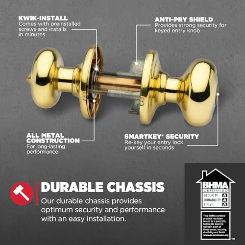 Kwikset Juno Entry Door Knob Signature SmartKey 1 97402-542 1