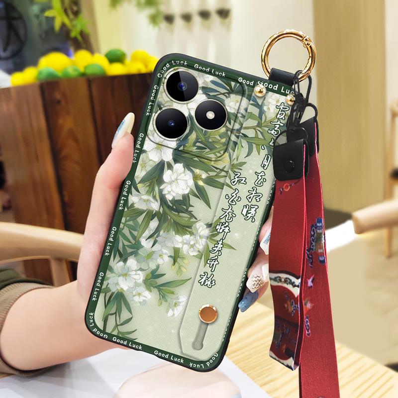 

Пылезащитный чехол-браслет для телефона Realme C53/Narzo N53, задняя крышка, ремешок на запястье, подставка, водонепроницаемый, противоударный для мамы Realme C53/Narzo N53