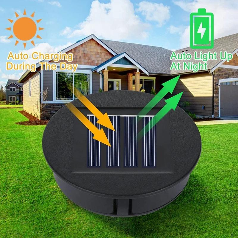 Solar Panel with LED Lantern Top Lid Solar Light Replacement Part DIY Outdoor Hanging Lanterns Table Lights Garden Decor