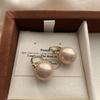 Light Pink Pearl Stud Earrings Female Sweet Elegant Texture Exquisite Niche Commuting Elegant Atmosphere Earrings