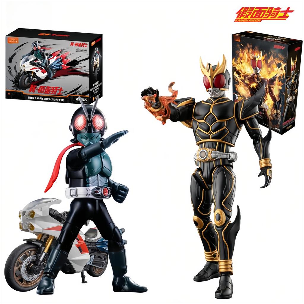 Bloks Kamen Rider Action Figures Toy Kuuga Shin Kamen Rider Classic Collection Version Motorcycle Assembly Model Kit Gifts