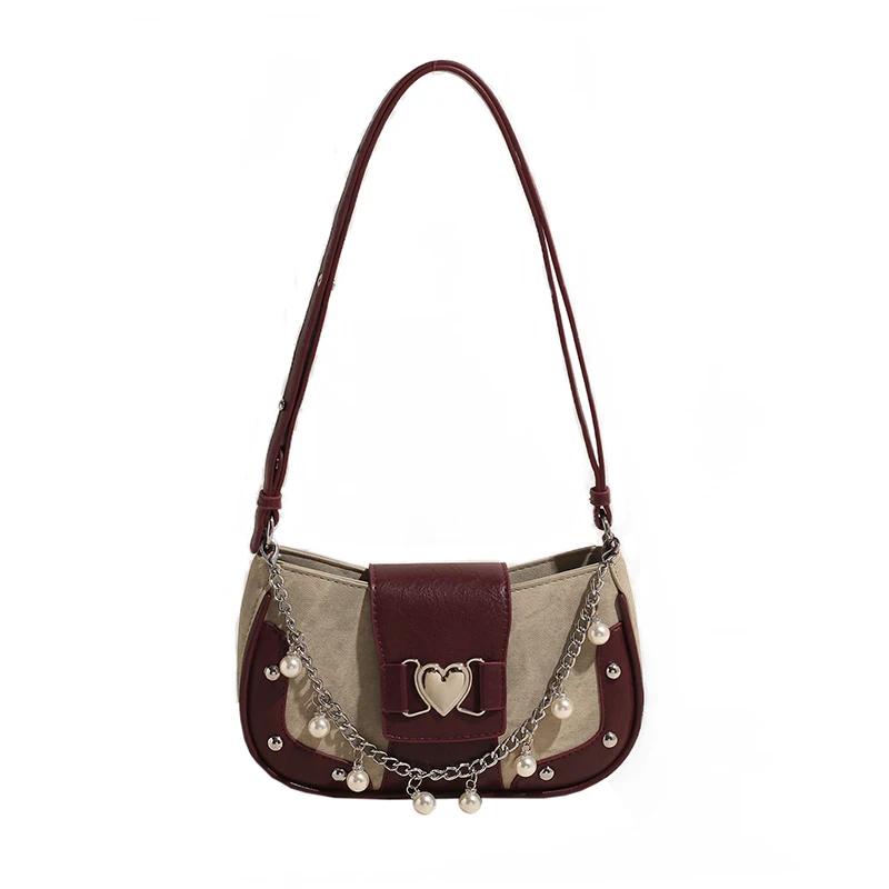 New Fashion Luxury Women's Underarm Shoulder Bags Chain Simple Women's Handbag PU Leather Brand Women Crossbody Bags