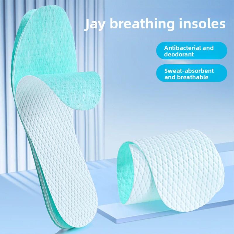 1Pair Disposable Wood Pulp Shoe Insoles for Summer Barefoot Wear, Thin Breathable Sweat Absorbing Odor Control Non‑Slip