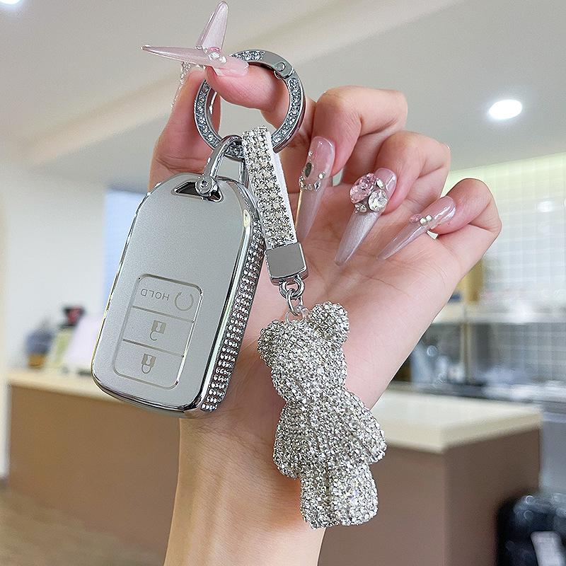 Premium Women's Car Key Case for Honda Accord, Civic, CR-V, Fit, Odyssey, Vezel, Lingpai, and XR-V