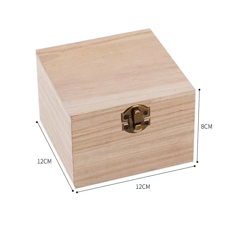 In-Stock Retro Paulownia Wooden Storage & Gift Box with Hinged Lid