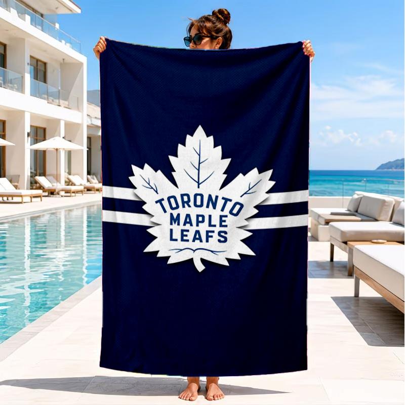 Maple Leafs Emblem Beach Towel, Super Soft Microfiber, Perfect Gift for Her/Him, Birthday, for Pool, Beach, Travel, Decor Beach Party