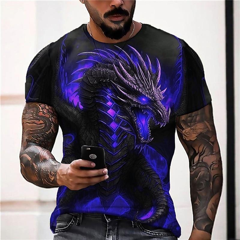 Men's Graphic Animal Tiger T Shirt Short Sleeve T shirt 3D Print Crew Neck Shirt Daily Designer Retro Vintage
