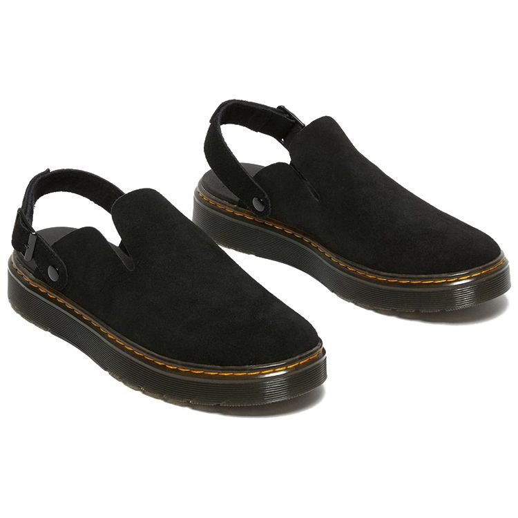 Dr. Martens Unisex Carlson Suede Black Slingback Mule Sandals 27410001