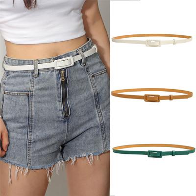 Stylish Adjustable PU Leather Waist Belt for Women Lightweight Thin Design Waistband for Casual Office Travel Outfit