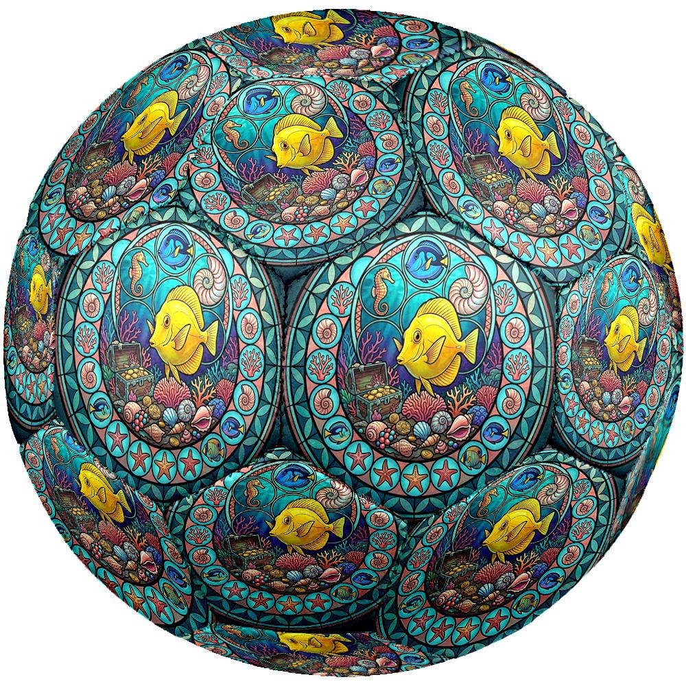 Underwater Treasure Hunt Round Football Size 5 Adult Ball Suitable for Training Matches and Outdoor Team.