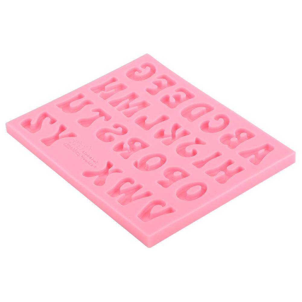 Silicone Mold Alphabet 26 Letters Pink Handmade DIY Mould Tool