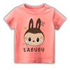2025 Popular Children's Clothing Short Sleeved LABUBU Ugly and Cute Pattern Round Neck T-shirt Cartoon Style Girl's Top
