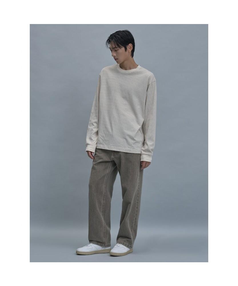 SHIFT.G Washed Wide Denim Pants Khaki