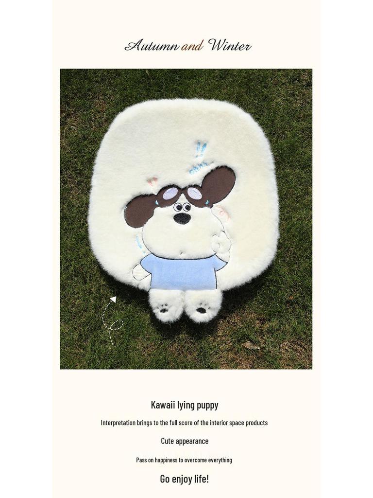 Winter Plush 3D Cartoon Car Seat Cushion - High-End Car Interior Decoration