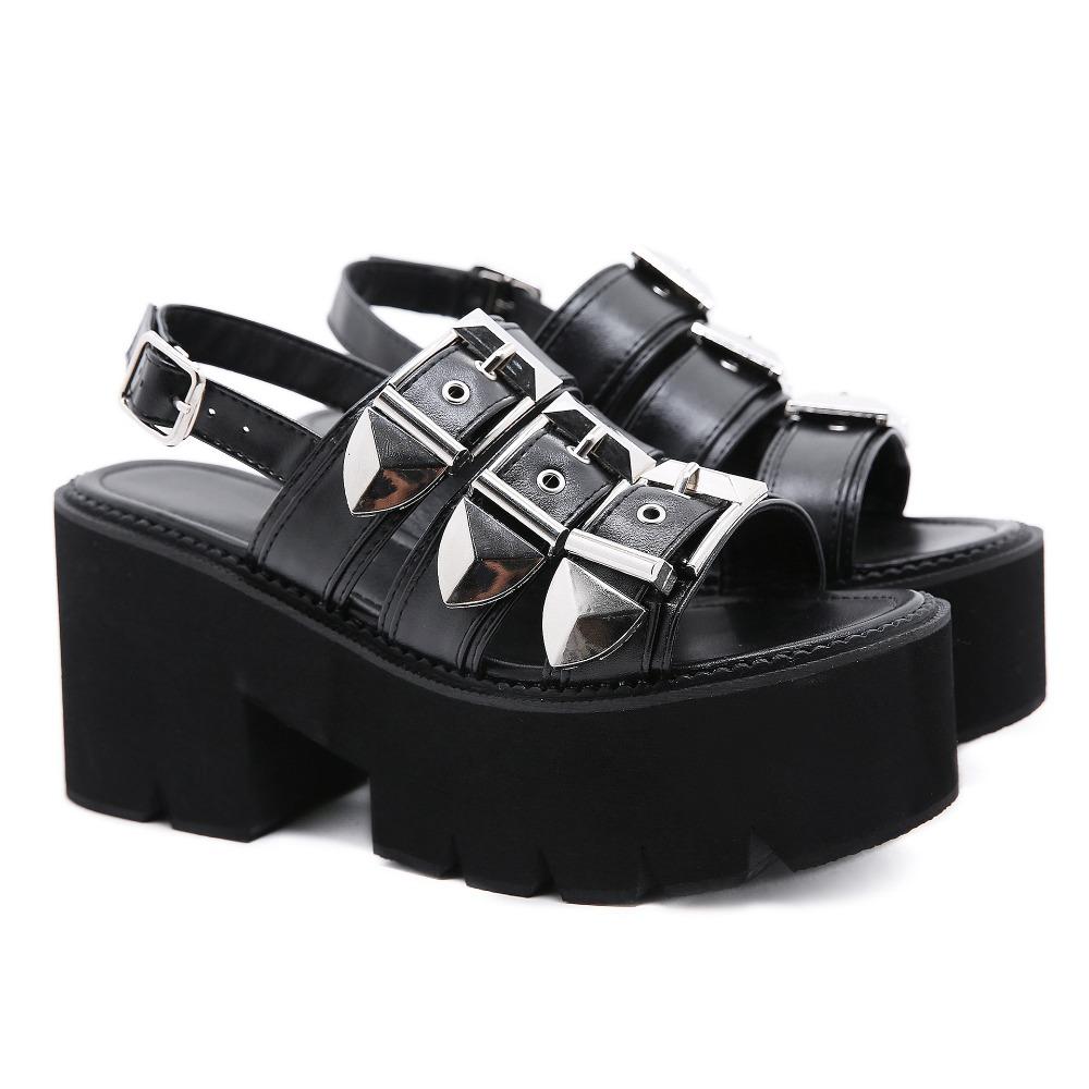 New Spring Summer Women Peep Toe Platform High Heel Sandals Plus Size 35-43