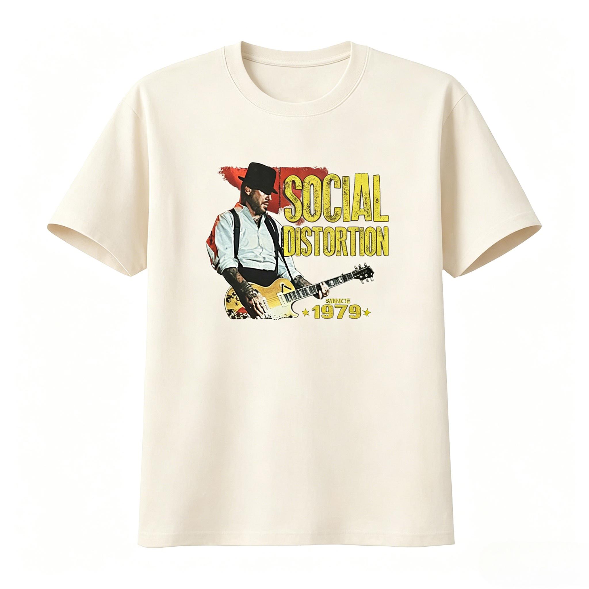 

Social Distortion Punk Rock Band Mike Ness Guitarist Style T Shirt Since 1979 Print Designer Unisexs Womens 2026 Summer T Shirt 4XL