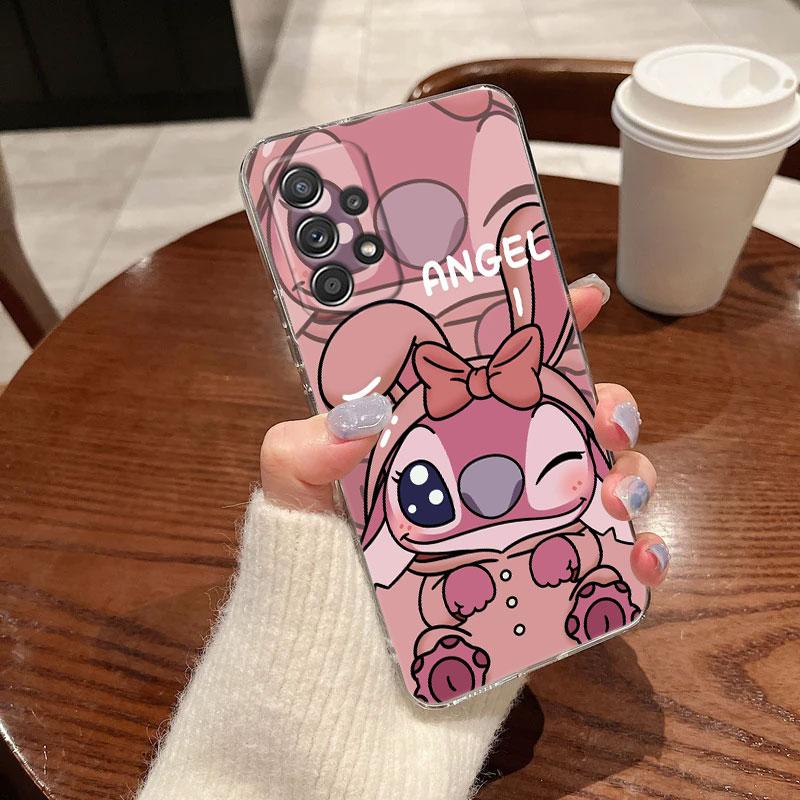 Clear Case For Samsung Galaxy A57 A37 A56 5G A36 Cases A55 A54 A35 A26 A07 A17 A16 A06 A34 A15 Soft Shockproof Cover Cute Stitch