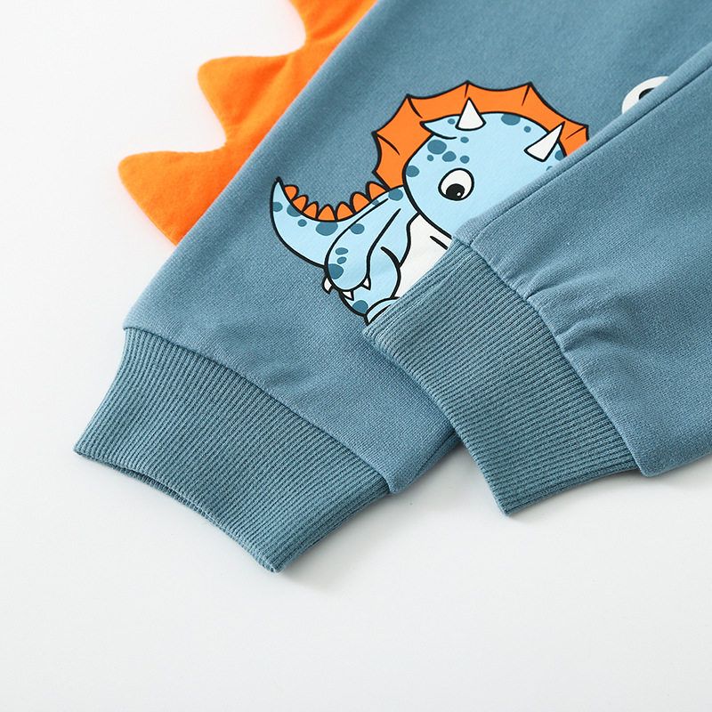 Children's Jogger Pants Spring and Autumn Boys' Pants 3D Dinosaur Cartoon Long Pants Boys' Pure Cotton Sweatpants Children's Clothing