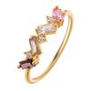 Kinitial Sparkling Geometric Colorful CZ Zircon Finger Rings For Women Luxury Wedding Engagement Jewelry Gift