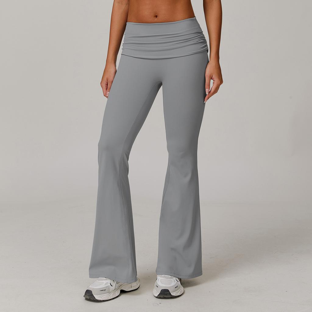 Quick Drying Hip Lifting Yoga Pants, Nude, Casual, Wide Leg, Sports, High Waist, Tight Fit, Flared Pants For Women