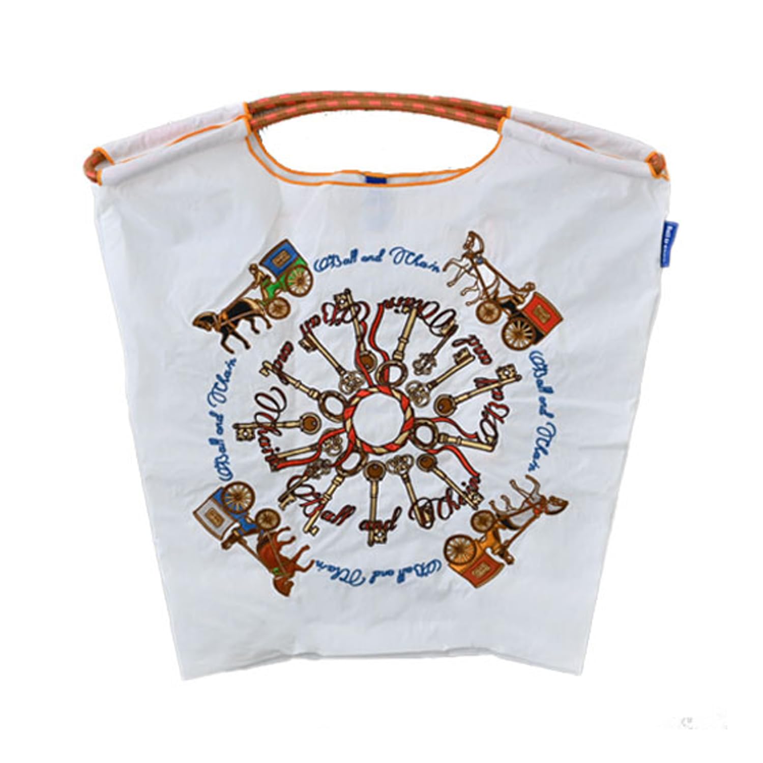 

Ball Chain Key and Carriage Shopping Eco 301038 & KEY&CARRIAGE Bag, Bag, White, Medium, білий