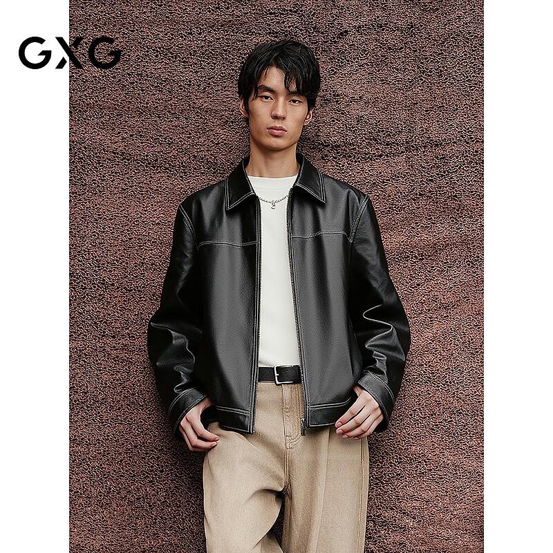 

Мужская кожаная куртка GXG 2025 года, осенняя, с лацканами из коровьей кожи 190/XXXL