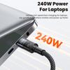 Toocki 240W USB C to Type C Cable PPS PD240W Ultra Fast Charging USB C Cable for Xiaomi MacBook Samsung Laptop Braided Data Cord