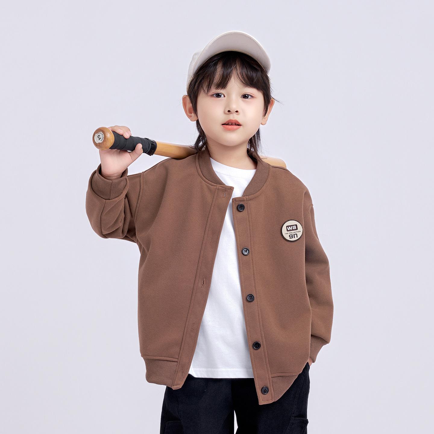 

Мужская осенняя бейсбольная куртка в корейском стиле 2025 - Кардиган с длинным рукавом в стиле колледж 160 cm кофейный